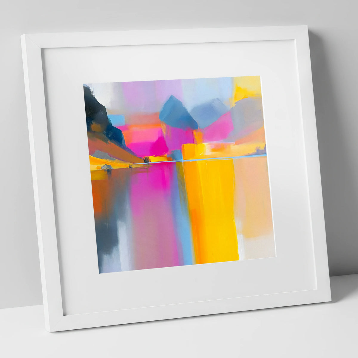 Vibrant Fells Above Loweswater lake district lake art print in white frame