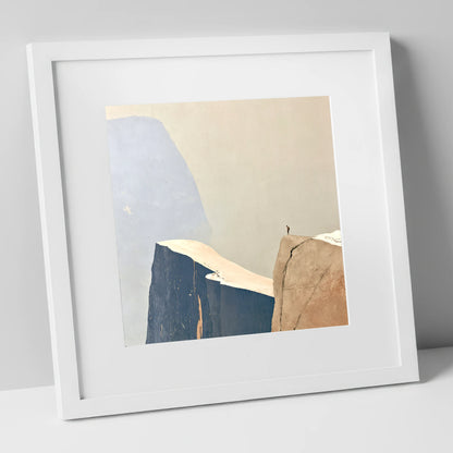 Fell Walker on Ochre Ridge lake district walking art print in white frame