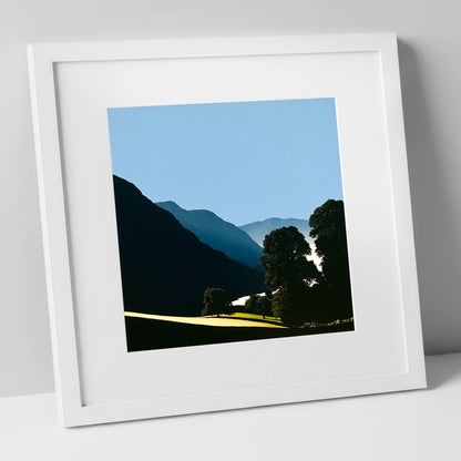 Valley Mist at First Light lake district sky art print in white frame