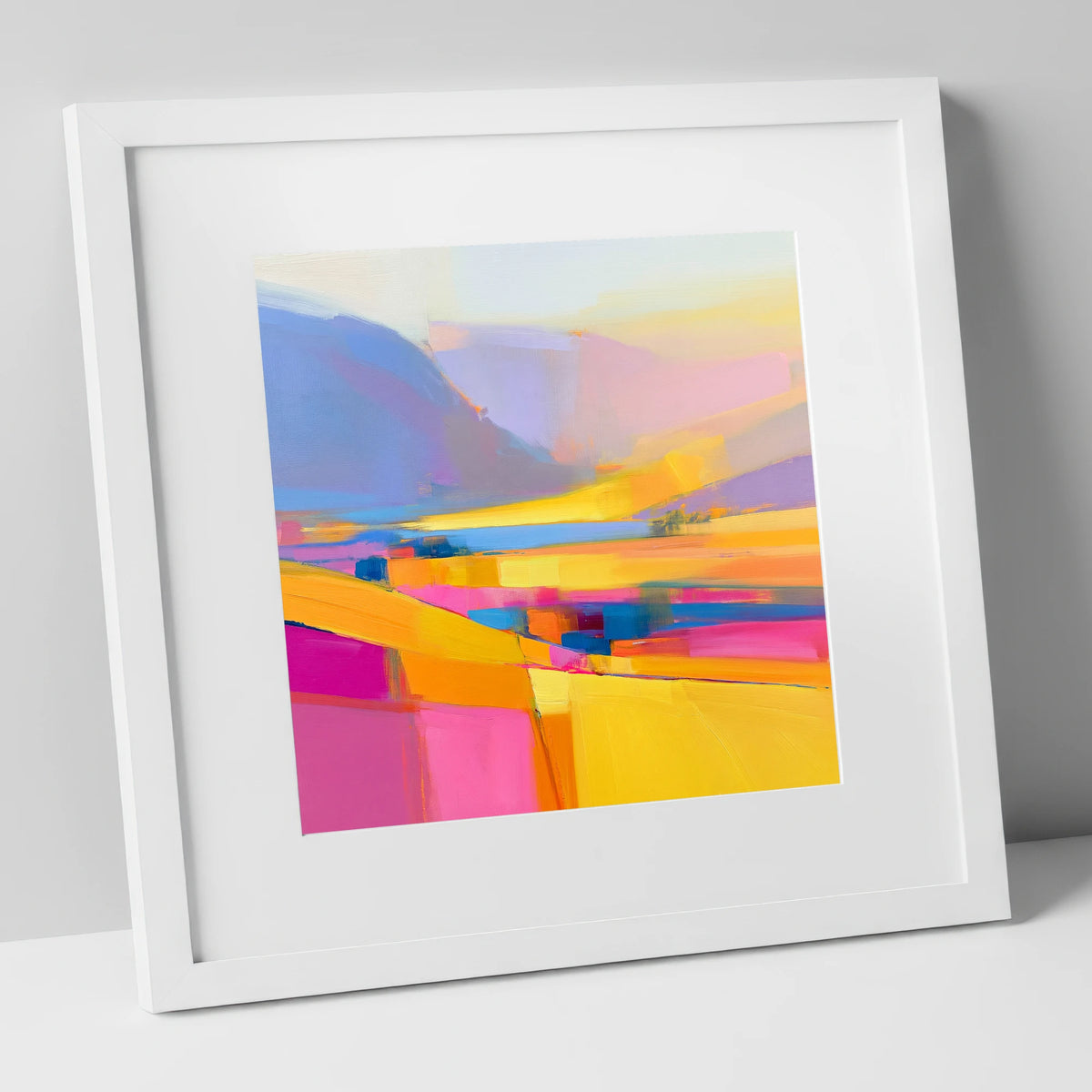 Vivid Lake District Dale Fields lake district valley art print in white frame