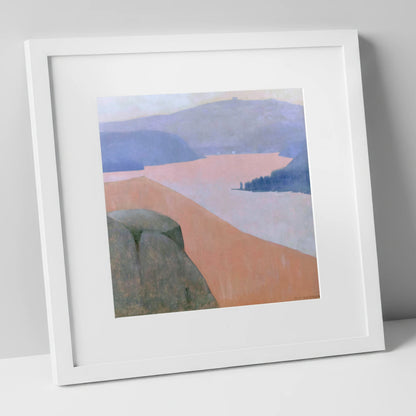 Pastel Ullswater from Gowbarrow Fell lake district lake art print in white frame