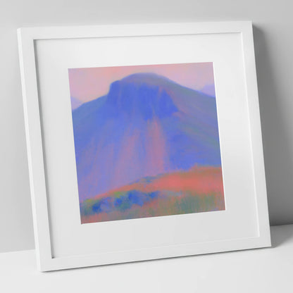 Great Gable at Twilight lake district fell art print in white frame