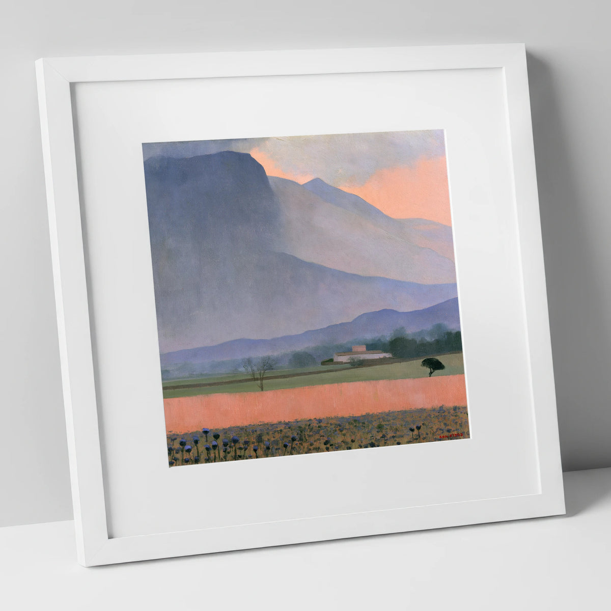 Passing Storm Over Slate Fells lake district sky art print in white frame