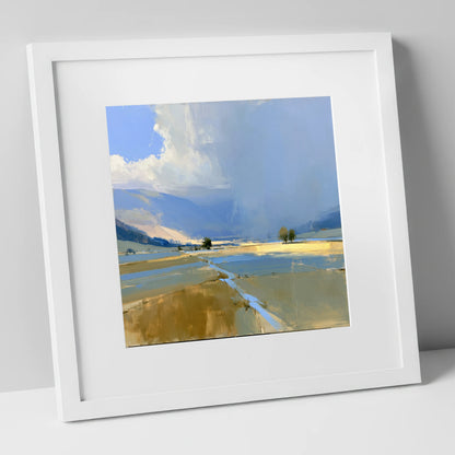 Storm Clouds Over Valley Fells lake district sky art print in white frame