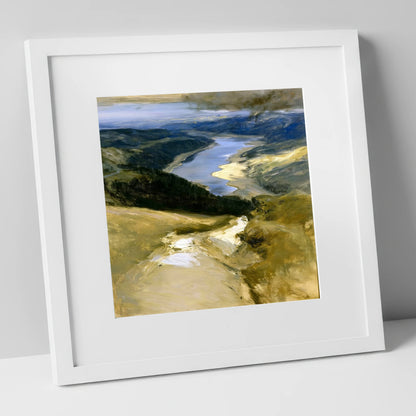 Thirlmere From The Helvellyn Path lake district lake art print in white frame