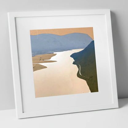 Bassenthwaite Lake From Above lake district lake art print in white frame