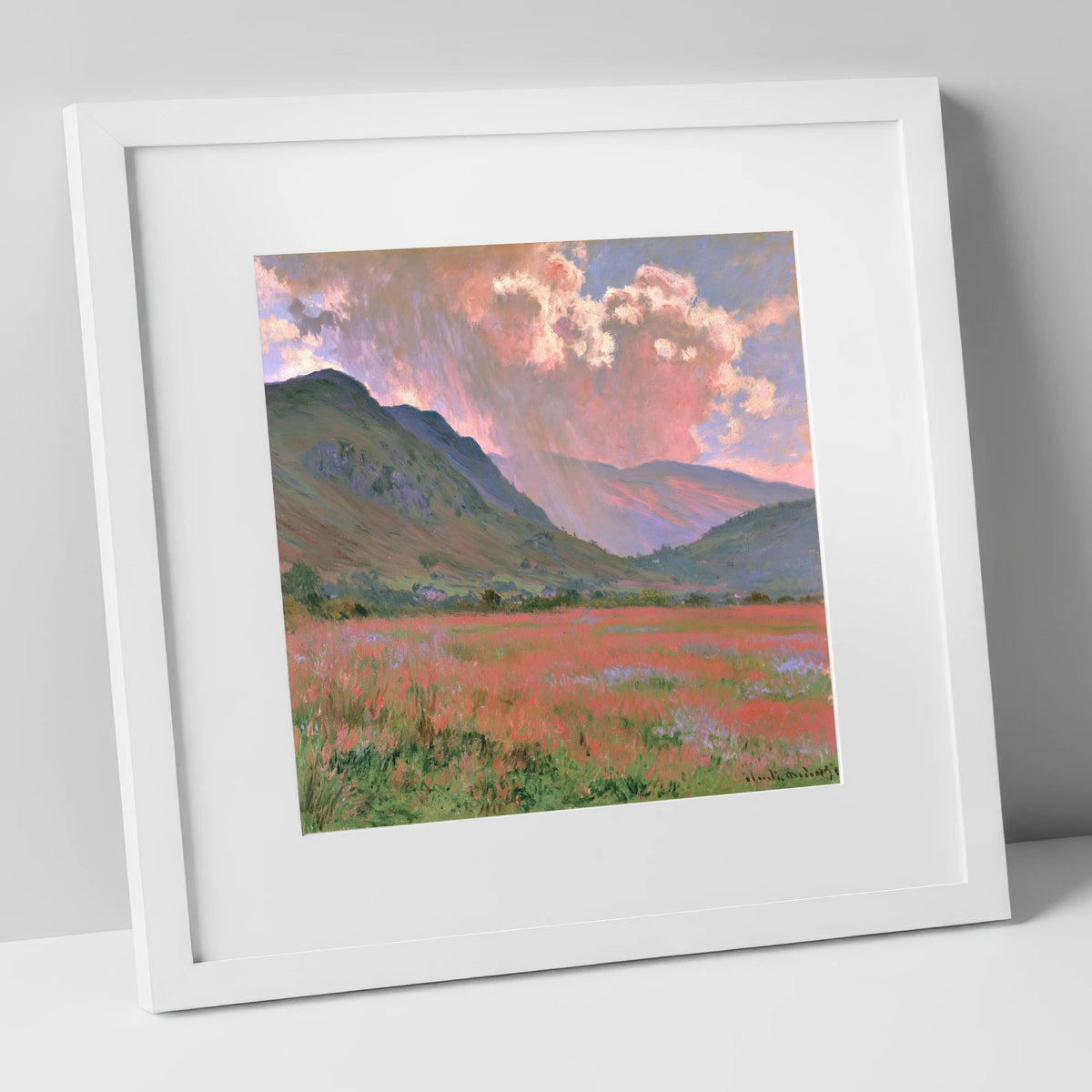 Radiant Storm Clouds Over Fells lake district sky art print in white frame
