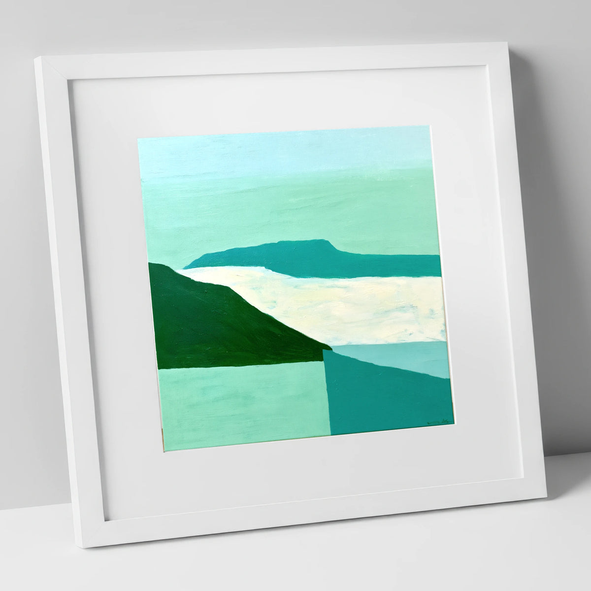 Modern Helvellyn Cloud Inversion lake district sky art print in white frame