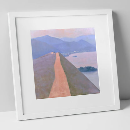 Cat Bells Path Above Derwentwater lake district fell art print in white frame