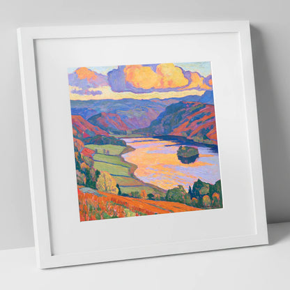 Rydal Water Under Vivid Skies lake district lake art print in white frame
