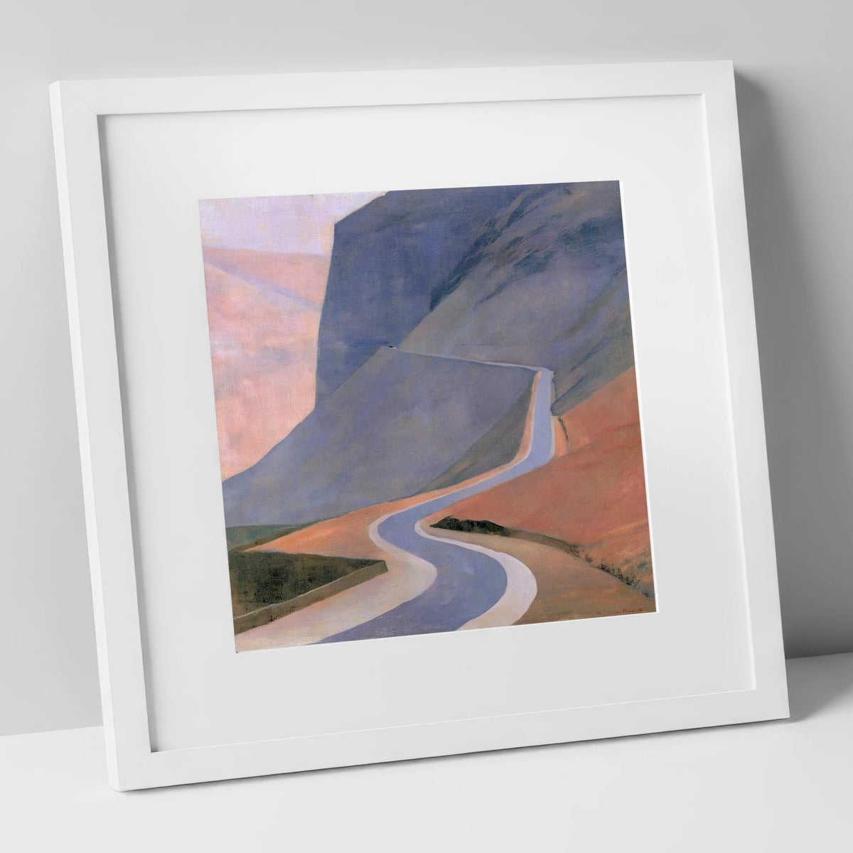 Sweeping Fell Road at Dusk lake district valley art print in white frame
