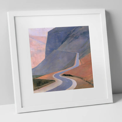 Sweeping Fell Road at Dusk lake district valley art print in white frame