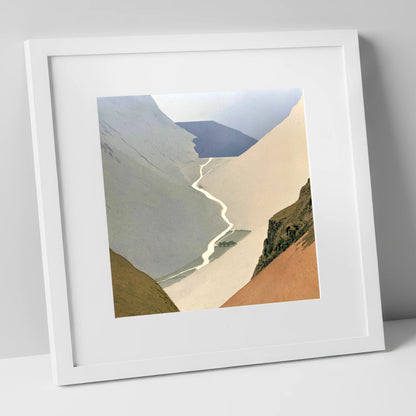Wasdale Valley From Great Gable lake district fell art print in white frame