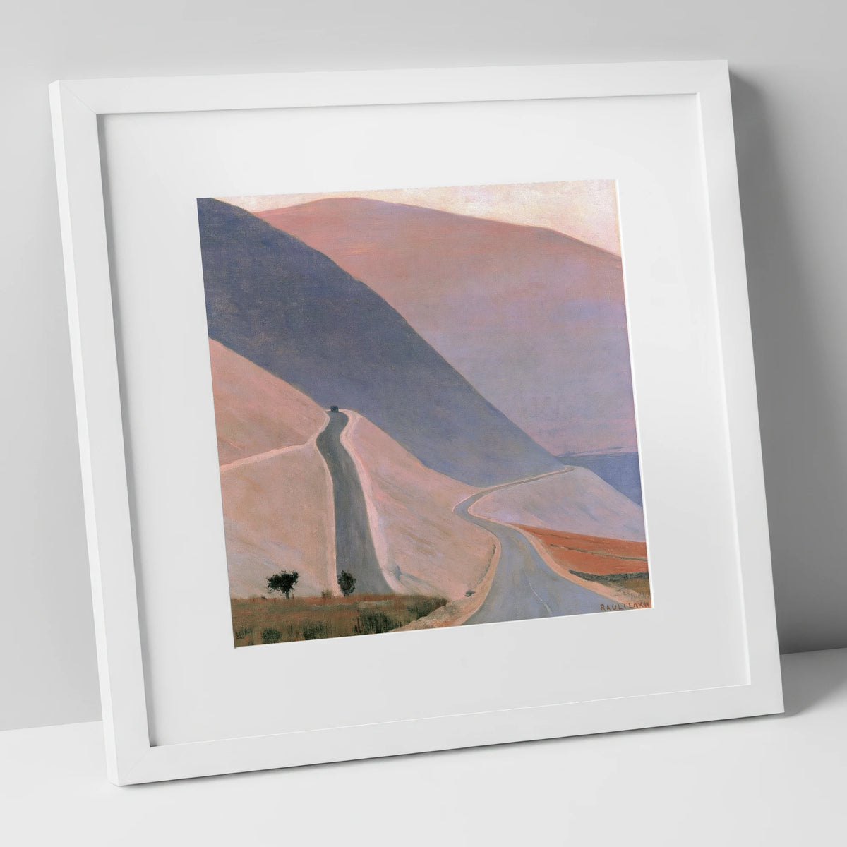Winding Pass in Pastel Light lake district valley art print in white frame