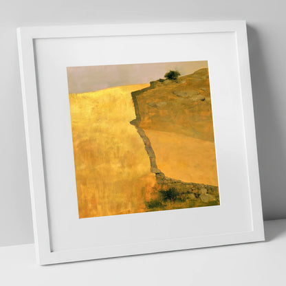 Golden Valley Drystone Wall lake district valley art print in white frame