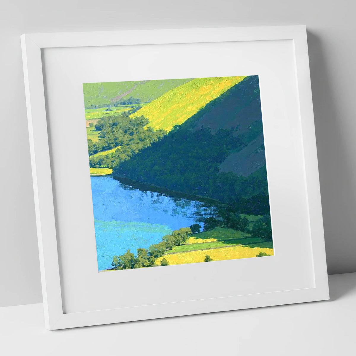 Burnbank Fell Above The Lake lake district fell art print in white frame