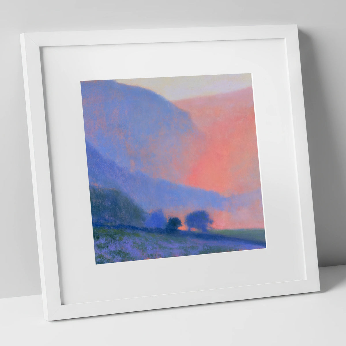 Post-Rain Glow Over the Fells lake district sky art print in white frame