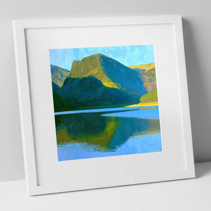 Fleetwith Pike in Vivid Sunlight lake district fell art print in white frame