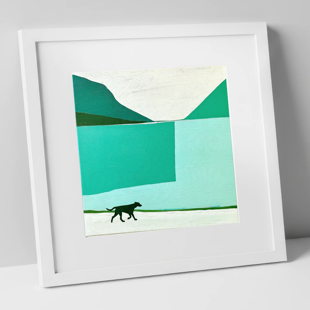Contemporary Wast Water Running Dog wast water wall art art print in white frame