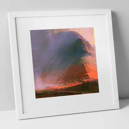 Great Gable In Russet And Indigo lake district fell art print in white frame