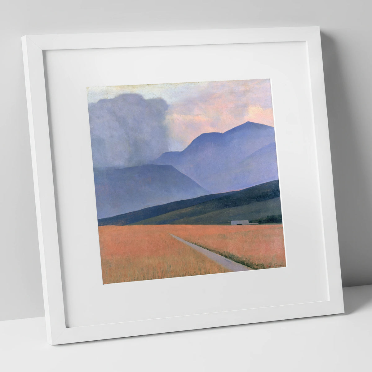 Storm Clouds Over Lavender Fells lake district sky art print in white frame