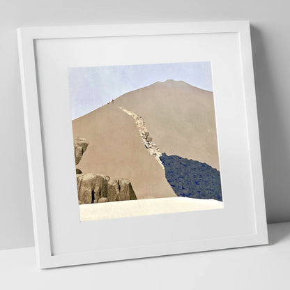 Scafell Pike Broad Summit Dome lake district fell art print in white frame