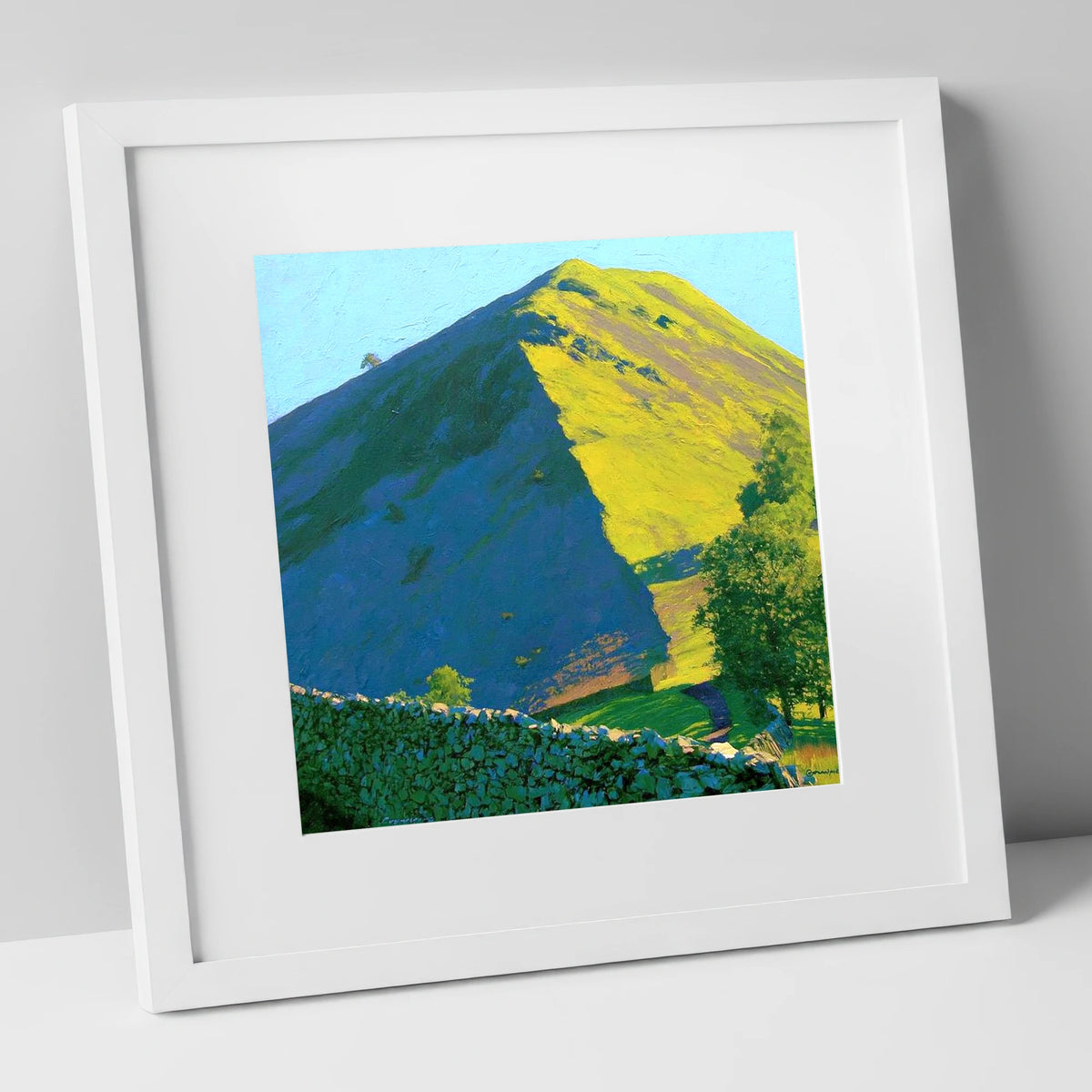 Hartsop Dodd in Vibrant Light lake district fell art print in white frame