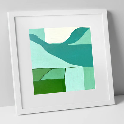 Abstract Scafell Pike Above Wastwater lake district fell art print in white frame