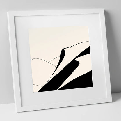 Abstract Evening Shadows on Fells lake district sky art print in white frame