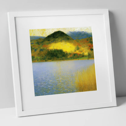 Grasmere Beneath Glowing Fells lake district lake art print in white frame