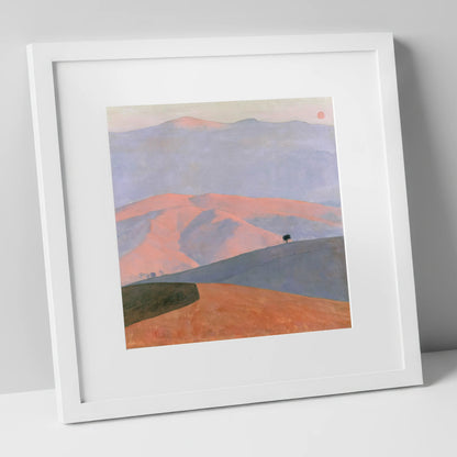 Pastel Fells in Evening Light lake district sky art print in white frame