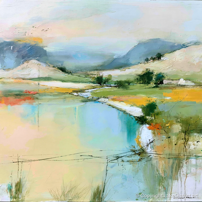 Golden Evening on the Fells - lake district sky art print and canvas by Antonia Blythe A.I