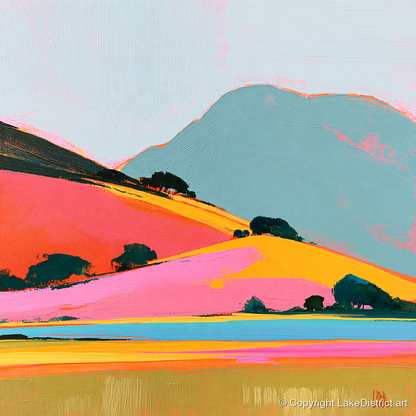 Golden Evening on Vibrant Fells - lake district sky art print and canvas by Genevieve Moore A.I