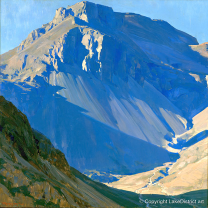 Great Gable Cobalt Shadows - lake district fell art print and canvas by Percival Kent A.I
