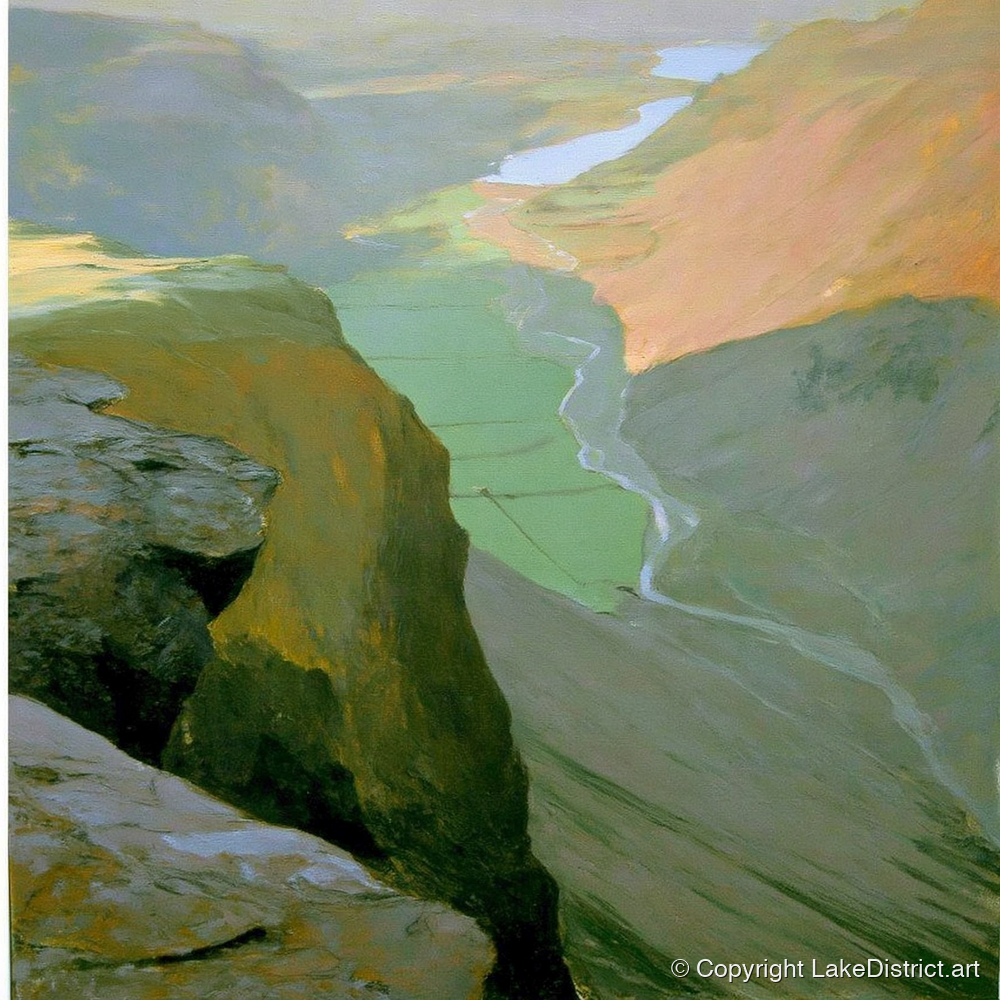 Great Gable High Valley View - lake district fell art print and canvas by Emerson Grey A.I