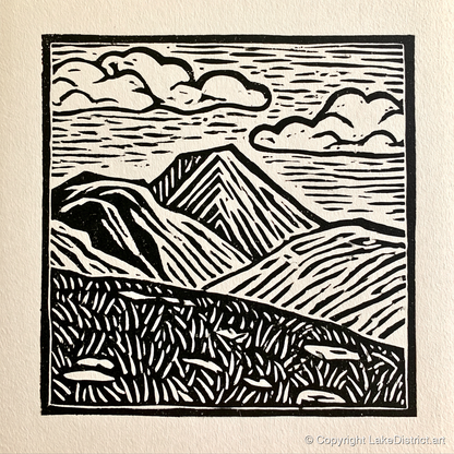 Great Gable In Monochrome - lake district fell art print and canvas by Isaac Denton A.I