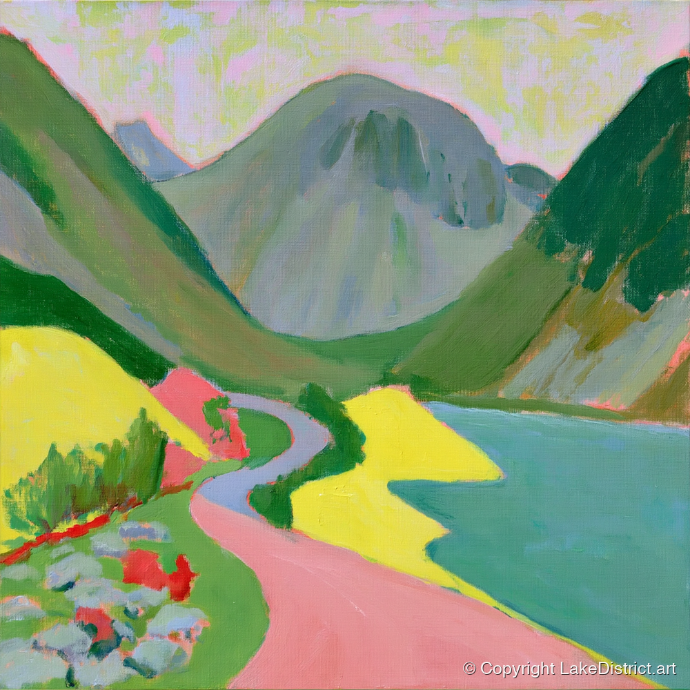 Great Gable in Vivid Colour - lake district fell art print and canvas by Vivienne Roth A.I