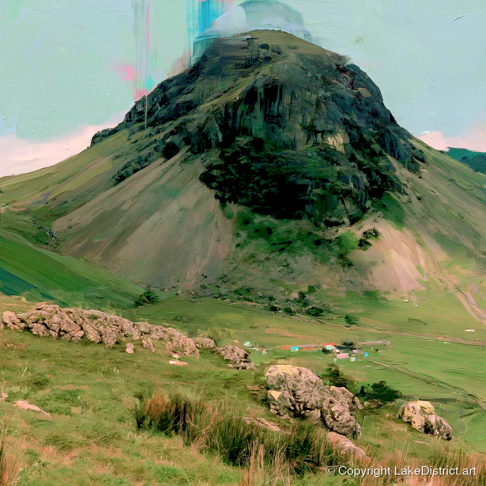 Great Gable Vibrant Summit - lake district fell art print and canvas by Quentin Hart A.I