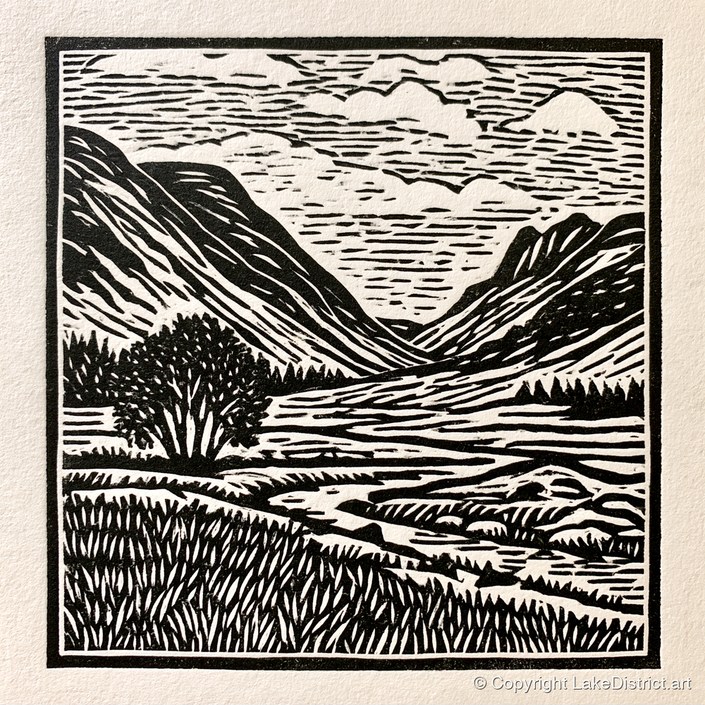 Great Langdale in Stark Contrast - lake district valley art print and canvas by Isaac Denton A.I