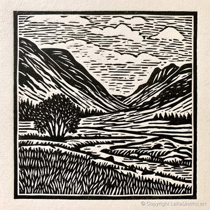 Great Langdale in Stark Contrast - lake district valley art print and canvas by Isaac Denton A.I