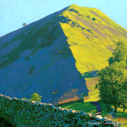 Hartsop Dodd in Vibrant Light - lake district fell art print and canvas by Daphne Morley A.I