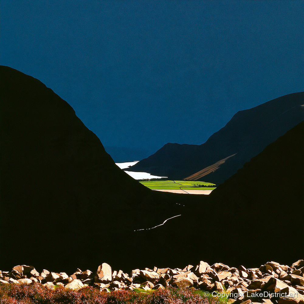 Haystacks Fell Dramatic Silhouette - lake district fell art print and canvas by Adelaide Calloway A.I