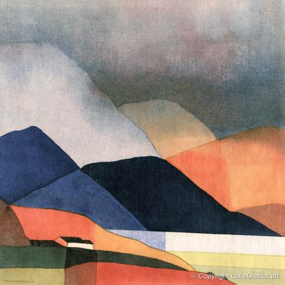 Indigo Fells Under Stormy Skies - lake district sky art print and canvas by Edwin Locke A.I