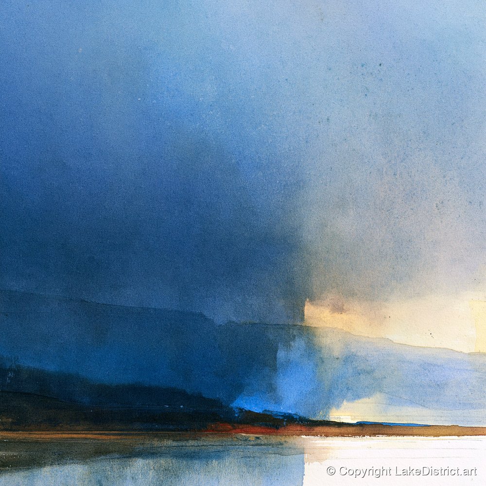 Indigo Storm Over the Fells - lake district sky art print and canvas by Nathaniel Ward A.I