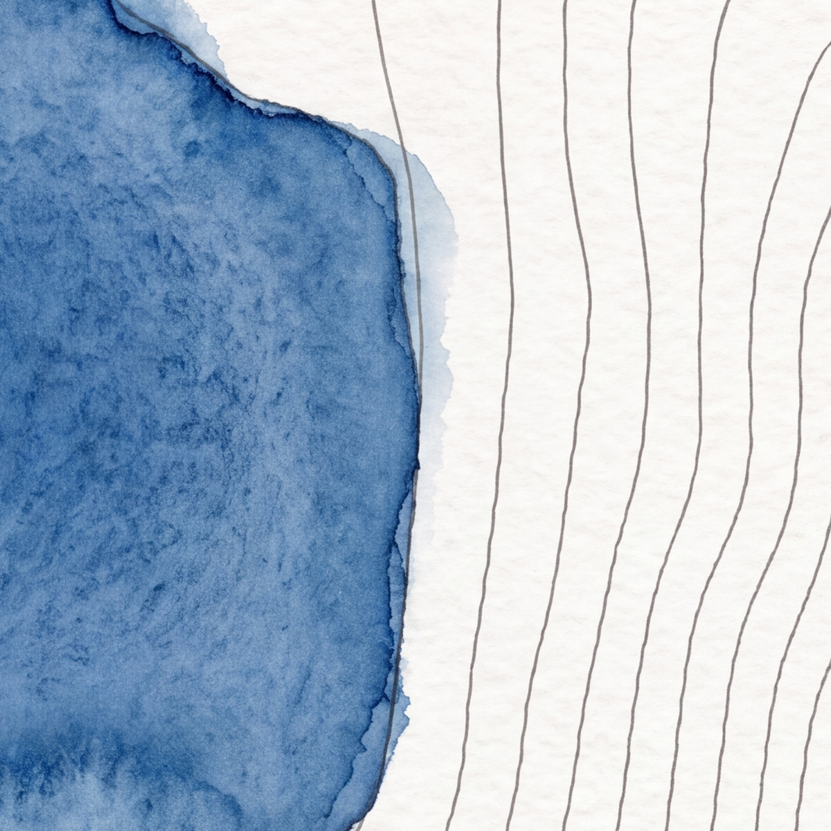 Brothers Water map poster close-up: the watercolour lake and the pen-drawn contour lines
