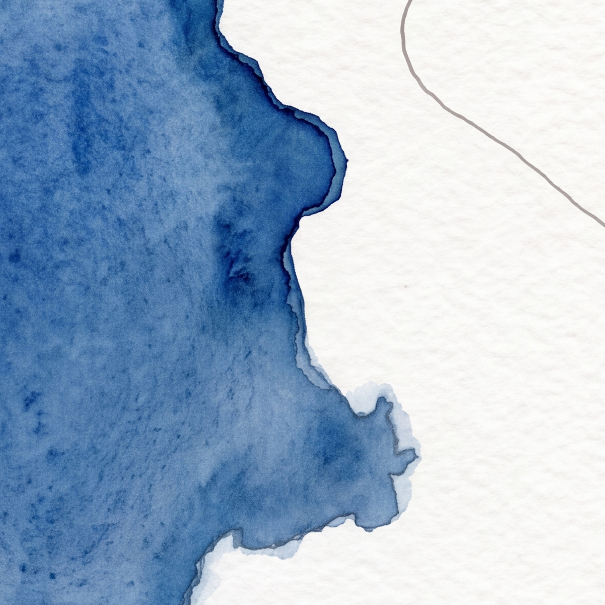 Little Langdale Tarn map poster close-up: the watercolour lake and the pen-drawn contour lines