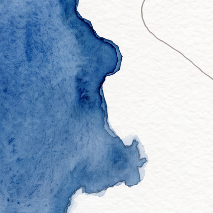 Little Langdale Tarn map poster close-up: the watercolour lake and the pen-drawn contour lines