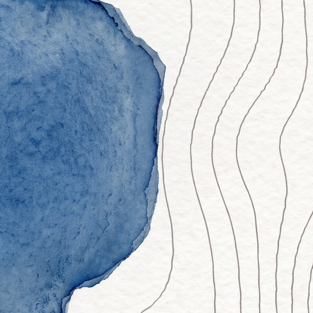 Loughrigg Tarn map poster close-up: the watercolour lake and the pen-drawn contour lines