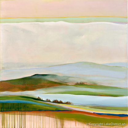 Layered Rolling Fells Under Cloud - lake district fell art print and canvas by Eleanor Croft A.I