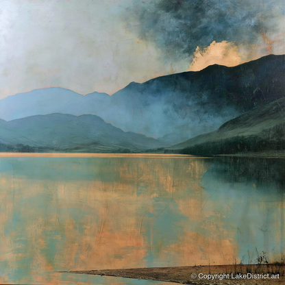 Light Breaking Over Crummock Water - lake district lake art print and canvas by Silas Thorne A.I